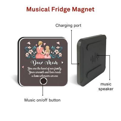Personalized Dear Mom Musical Fridge Magnet Rechargeable Magnet with Speaker Mother’s Day Gift for Mom